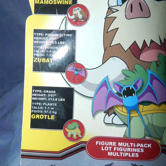 Pokemon Battle Figures 3 Pc Mamoswine, Grotle,Zubat 2009 SEALED🆕📦🏃🏻💨⚡ - Picture 11 of 15